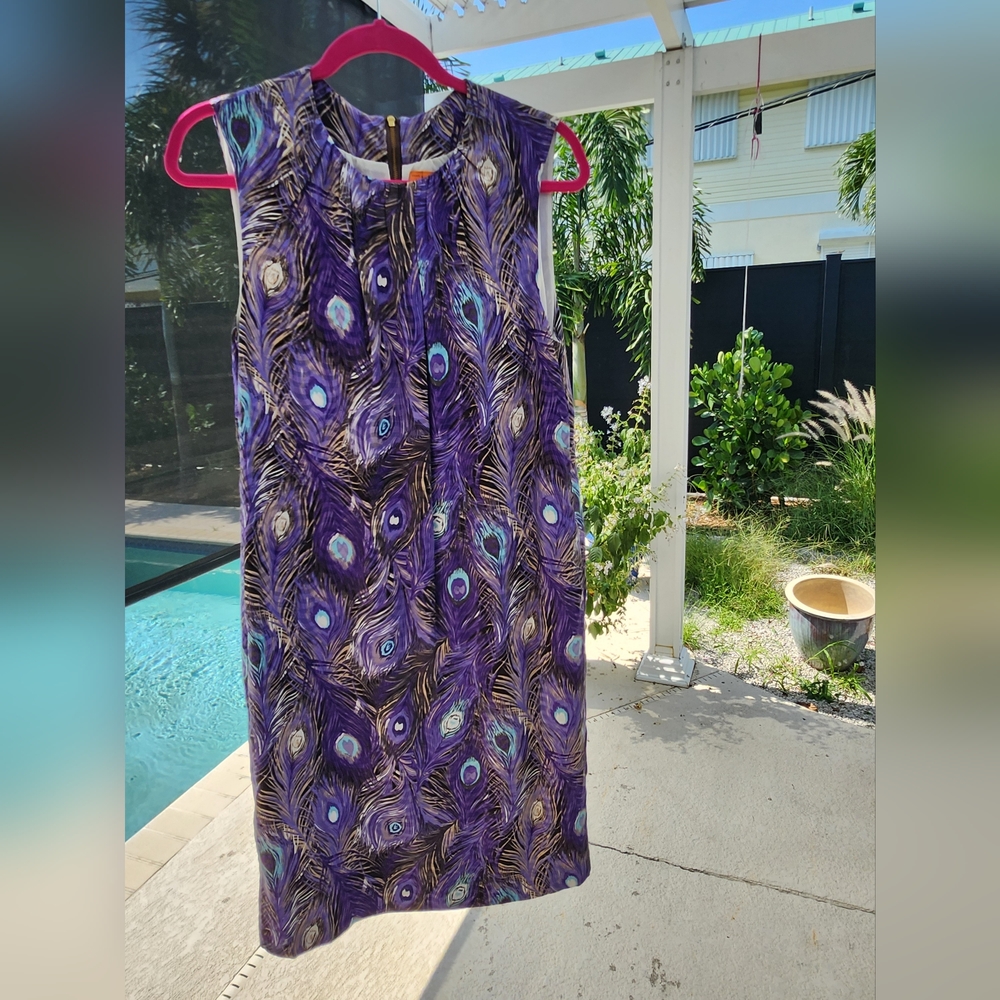 Tory Burch Peacock Feather Dress, Size 12